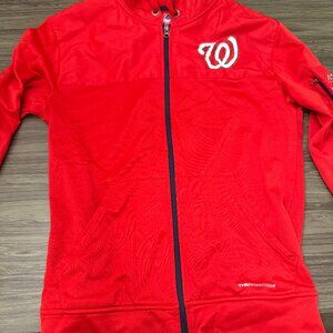Majestic Washington Nationals Men's Red Full Zip Hoodie Fair Condition